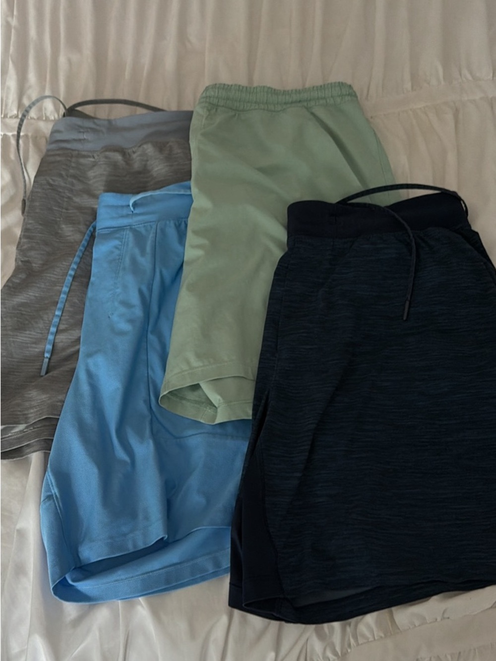 Lululemon Men’s XL Athletic Shorts - Mint, Light Blue, Gray & Navy